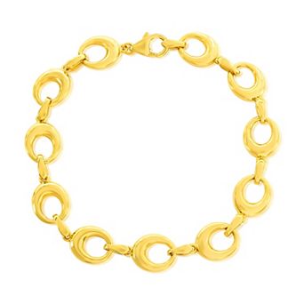 Argento Bella Sterling Silver Polished Oval Link Bracelet