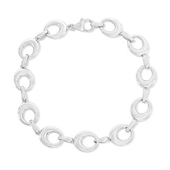 Argento Bella Sterling Silver Polished Oval Link Bracelet