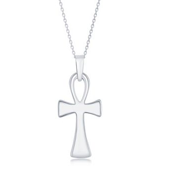 Argento Bella Sterling Silver Ankh Cross Pendant Necklace