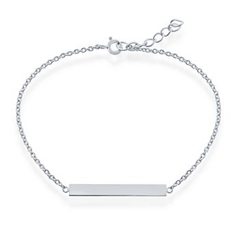Argento Bella Sterling Silver Bar ID Bracelet