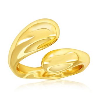 Argento Bella 14k Gold Over Silver High-Polished Puffed Bypass Ring