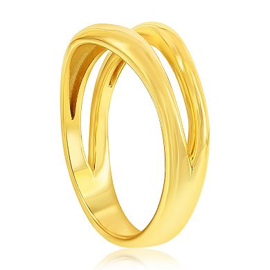 Argento Bella 14k Gold Over Silver High-Polish Double Row Ring