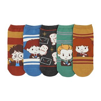 Women's 5-Pack Harry Potter Chibi Harry, Ron, & Hermione Ankle Socks
