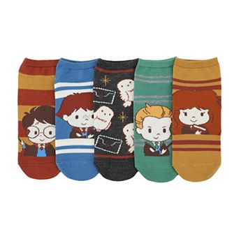 Women's 5-Pack Harry Potter Chibi Harry, Ron, & Hermione Ankle Socks