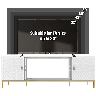 Mondawe 70 Inch Modern Television Station,Media Television Station With Large Storage Space