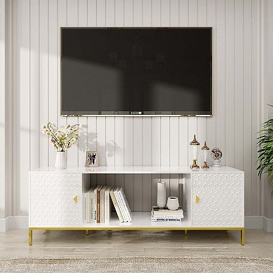 Mondawe 70 Inch Modern Television Station,Media Television Station With Large Storage Space