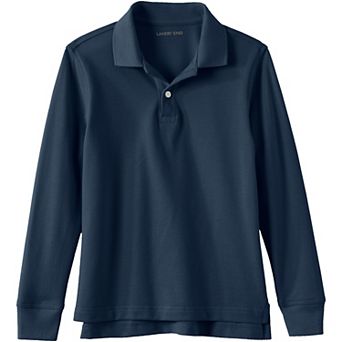 Kids 2-20 Lands' End School Uniform Long Sleeve Mesh Polo Shirt