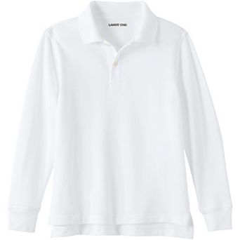 Kids 2-20 Lands' End School Uniform Long Sleeve Mesh Polo Shirt