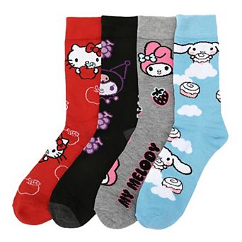 Women's 4-Pack Hello Kitty & Friends Crew Socks
