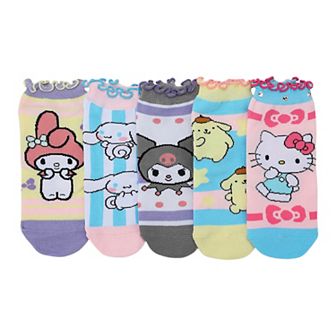 Women's 5-Pack Hello Kitty, Cinnamoroll, Kuromi, & Friends Ankle Socks