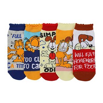Women's 5-Pack Garfield & Odie Cattitude Ankle Socks
