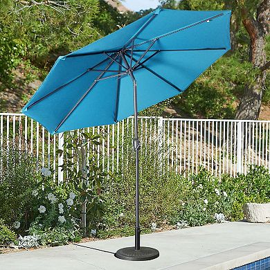 Mondawe 9ft Outdoor Patio Market Umbrella with Push Button Tilt and Crank