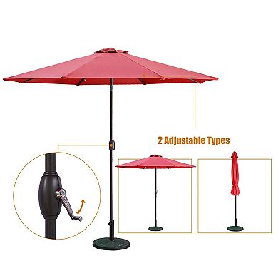 Mondawe 9ft Outdoor Patio Market Umbrella with Push Button Tilt and Crank