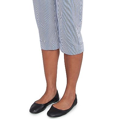 Petite Alfred Dunner Striped Cuffed Capri Pants