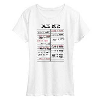 Women's Library Card Stamps Graphic Tee