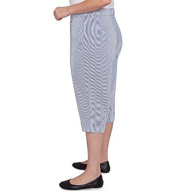 Plus Size Alfred Dunner Striped Cuffed Capri Pants