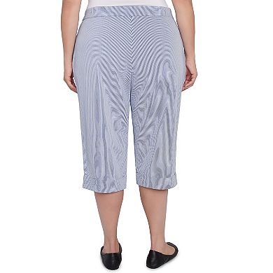 Plus Size Alfred Dunner Striped Cuffed Capri Pants