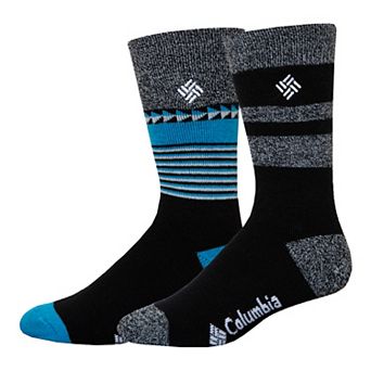 Men's Columbia Stripy Hue Medium Weight Thermal Crew Socks 2 Pack