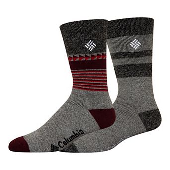 Men's Columbia Stripy Hue Medium Weight Thermal Crew Socks 2 Pack