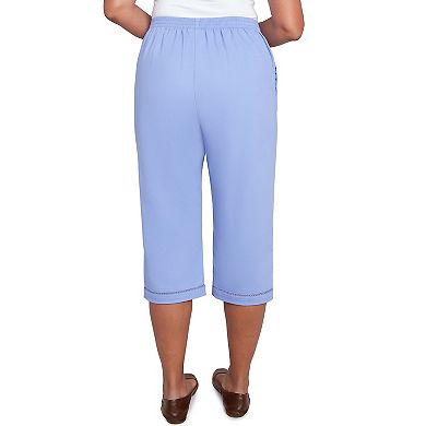 Women's Alfred Dunner Relaxed Crochet Hem Capri Pants