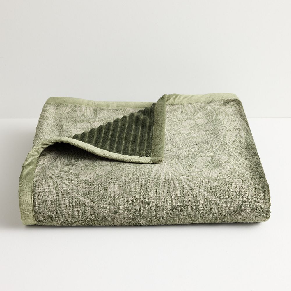 Cuddl Duds® Reversible Plush Ribbed Floral Throw Blanket