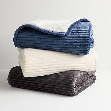 Cuddl Duds® Solid Sherpa Throw Blanket