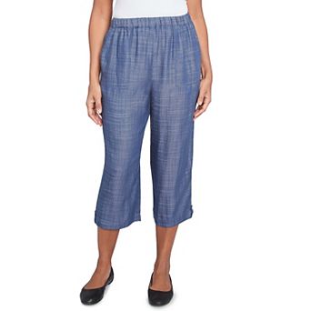 Women's Alfred Dunner Relaxed Button Tab Capri Pants