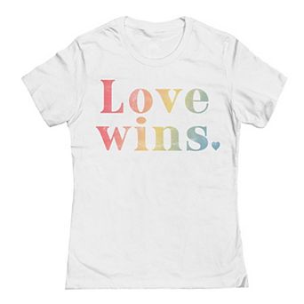 Junior's Grayson Threads The Label Love Wins Text Pride Graphic Tee