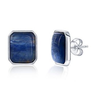 Nautica Rocks Sterling Silver Gemstone Rectangle Stud Earrings