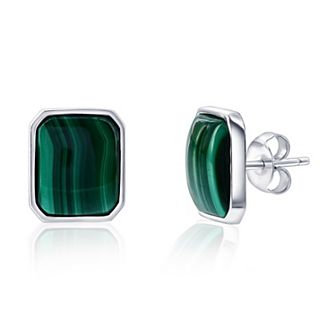Nautica Rocks Sterling Silver Gemstone Rectangle Stud Earrings