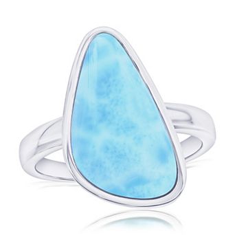 Nautica Rocks Sterling Silver Irregular Larimar Ring