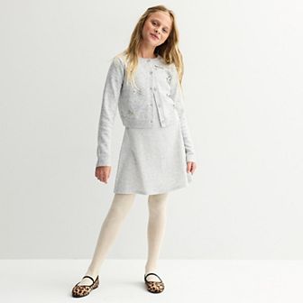Girls 4-20 eyeshadow Bow Cardigan & Sweater Dress Set