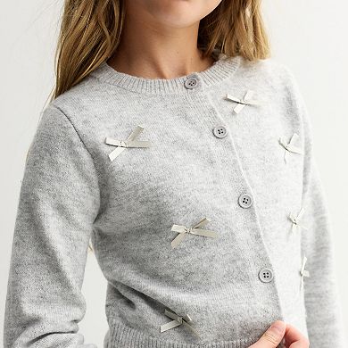 Girls 4-20 eyeshadow Bow Cardigan & Sweater Dress Set
