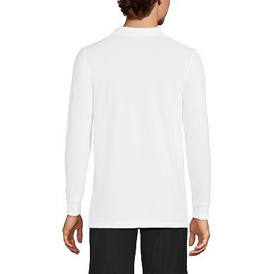 Men's Lands' End Long Sleeve Mesh Polo Shirt