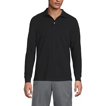 Men's Lands' End Long Sleeve Mesh Polo Shirt