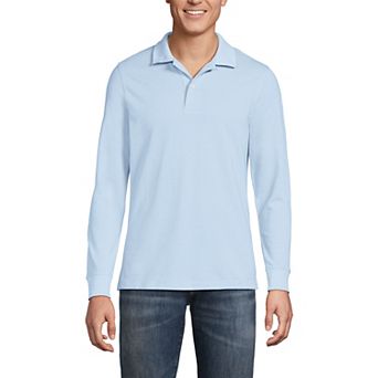 Men's Lands' End Long Sleeve Mesh Polo Shirt
