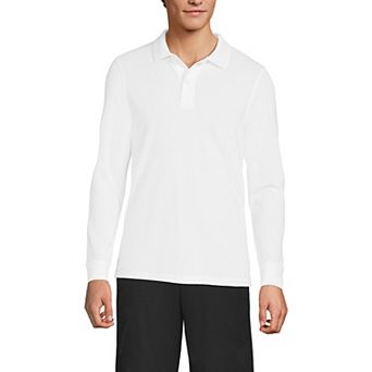 Men's Lands' End Long Sleeve Mesh Polo Shirt
