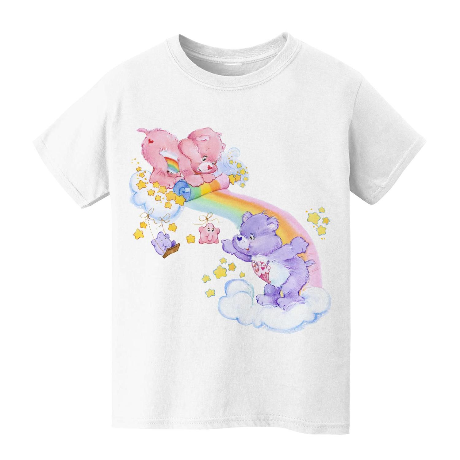 Henry Tiger CARE BEARS CHEER BEAR AND SHARE UNROLLING A RAINBOW - T-shirt con stampa - heather grey/grigio chiaro screziato