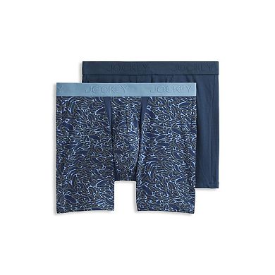 Big & Tall Jockey® 2-Pack Chafe Proof Pouch Cotton Stretch 6" Boxer Briefs