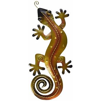 Iron Orange Gecko Wall Décor Small