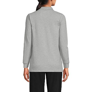 Women's Lands' End Long Sleeve Mesh Polo Top