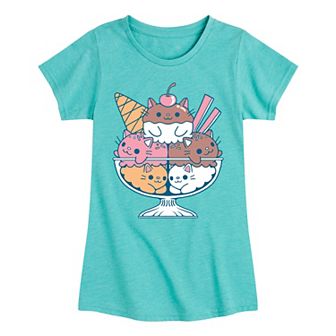 Girls 7-16 Cat Sundae Graphic Tee