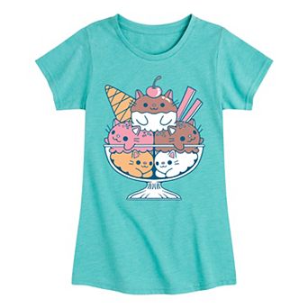 Girls 7-16 Cat Sundae Graphic Tee