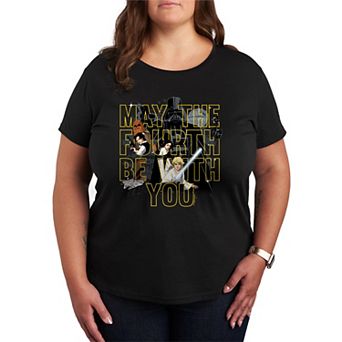 Plus Size Star Wars May The Fourth Be With You Graphic Tee