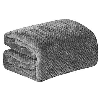 SimpleElegance Arrow-Shaped Braided Jacquard Textured Oversize Throw Blanket (50" x 70")