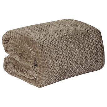 SimpleElegance Arrow-Shaped Braided Jacquard Textured Oversize Throw Blanket (50" x 70")
