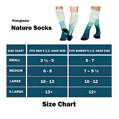 CoolMax Evergreen Pattern Knee High Socks, Perfect 2 -Pair Socks for Men and Women