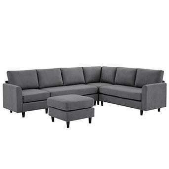 Ice Velvet Sectional Sofa - 7 Seats