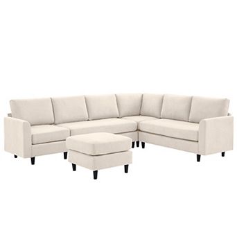 Ice Velvet Sectional Sofa - 7 Seats