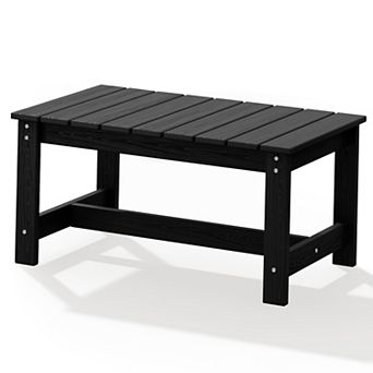 Hank Outdoor Patio HDPE Widened Rectangle Coffee Table